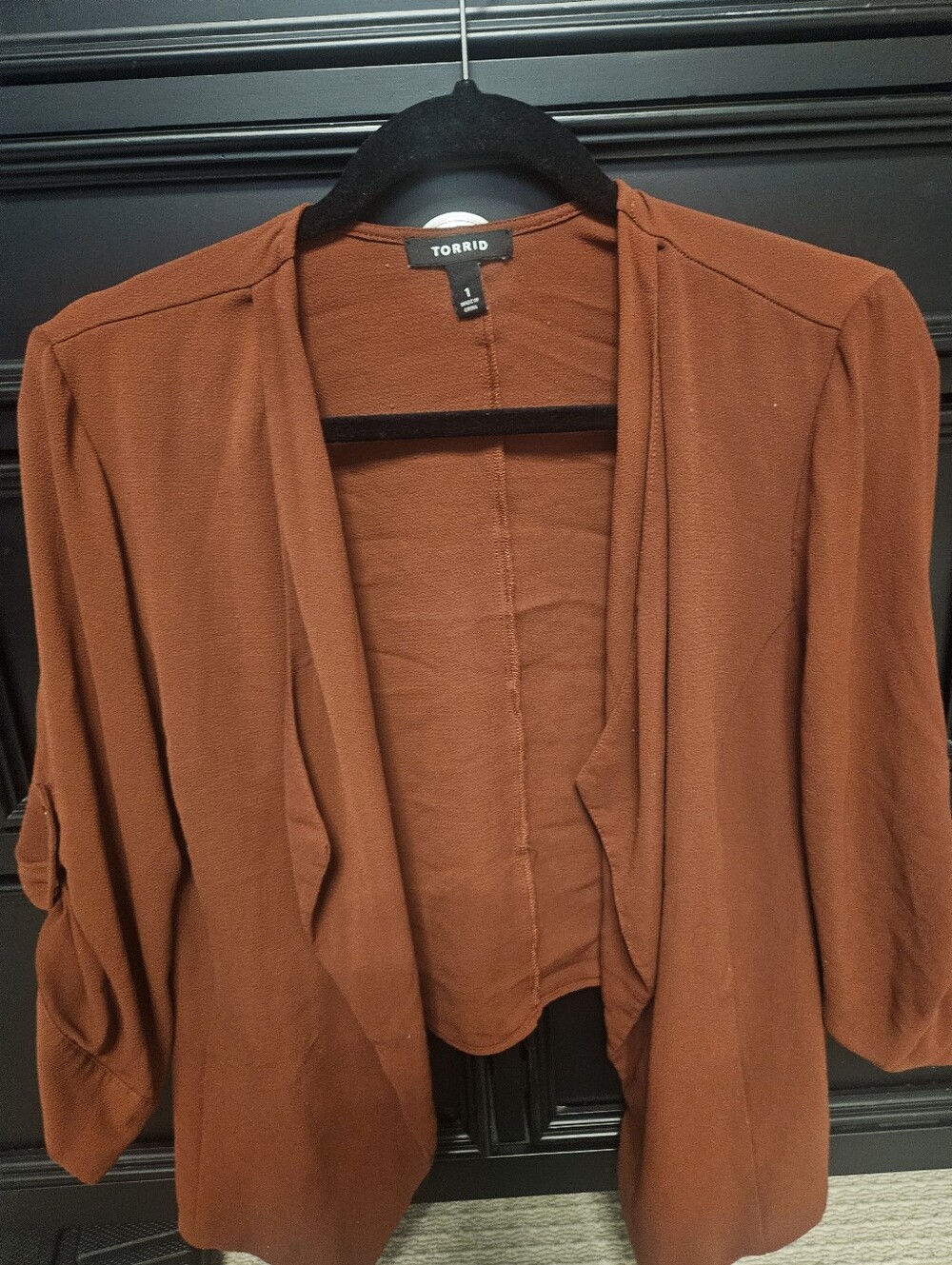 Torrid Red Draped Open-Front Cardigan / Jacket